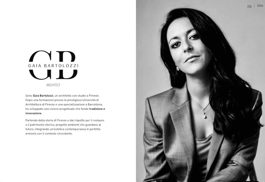 Sito web realizzato da Alessandro Tei per Gaia Bartolozzi Architect