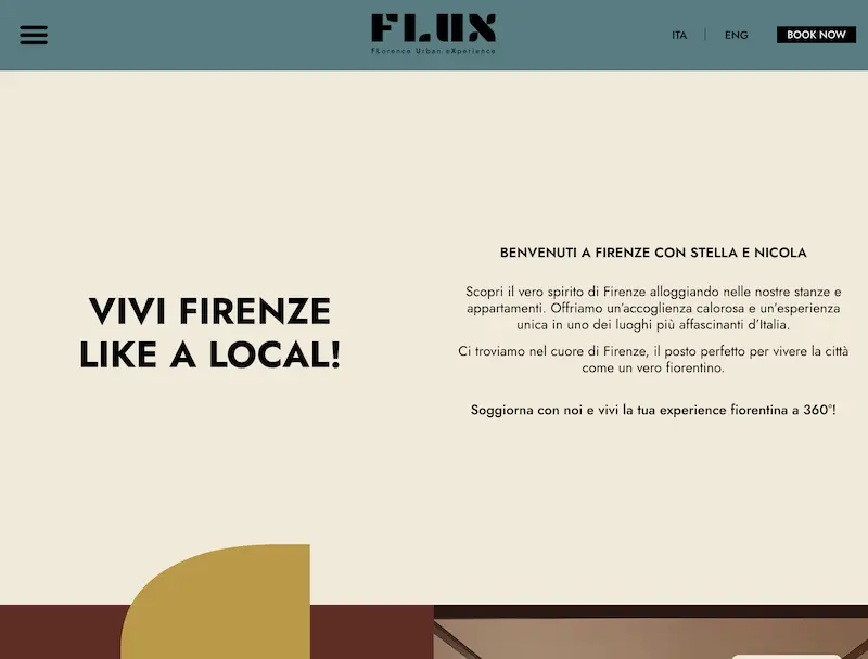 Sito web realizzato da Alessandro Tei per Flux Your Stay