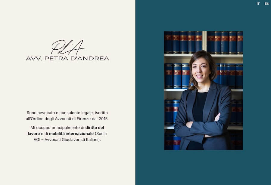 Sito web realizzato da Alessandro Tei per Avvocato Petra D'Andrea