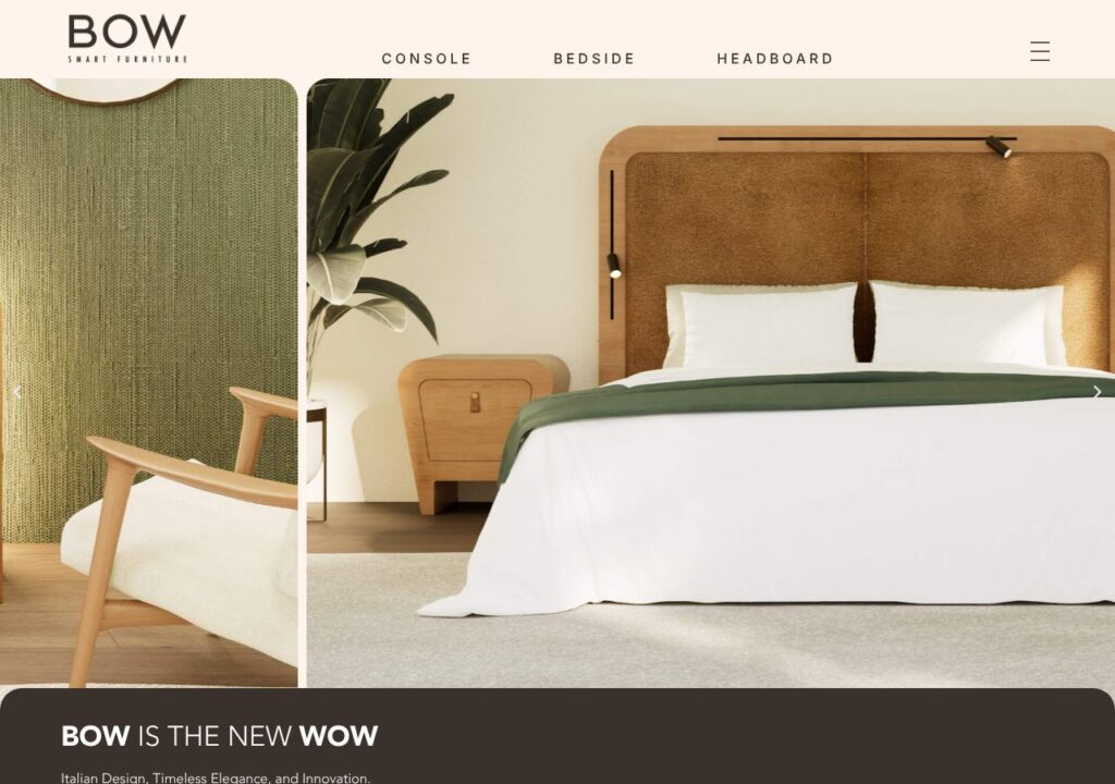 Sito web realizzato da Alessandro Tei per Bow Furniture