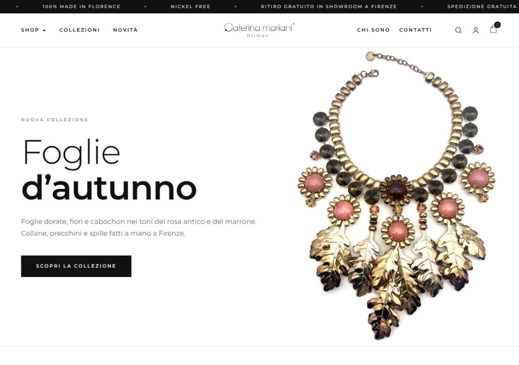 Sito web realizzato da Alessandro Tei per Caterina Mariani