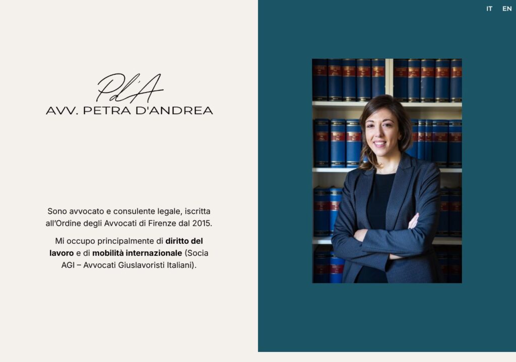 Sito web realizzato da Alessandro Tei per Petra D'Andrea